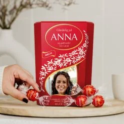 Personlig Lindt Chokolade gaveæske med billede